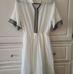 Korean shear white dress